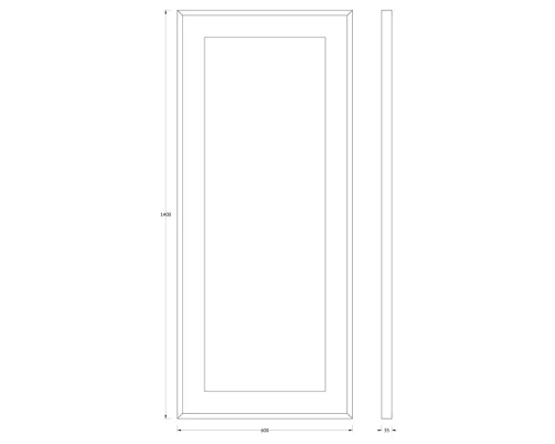 Зеркало в багетной раме и LED-светильником Evoform Ledside BY 2215 60х140 см