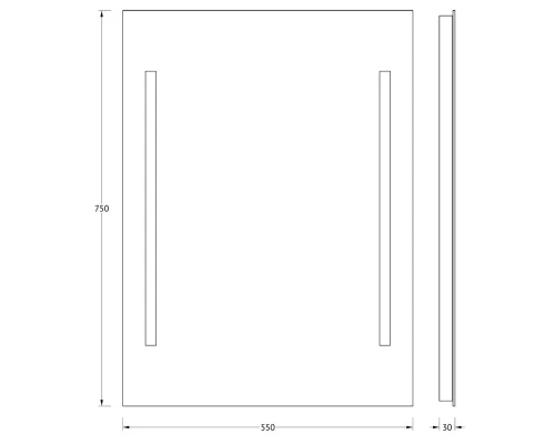 Зеркало с 2 встроенными LUM-светильниками Evoform Lumline BY 2014 55х75 см