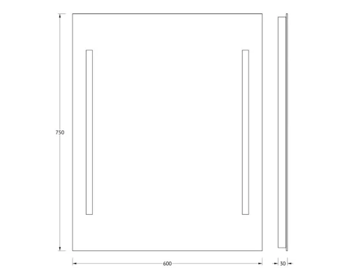 Зеркало с 2 встроенными LUM-светильниками Evoform Lumline BY 2015 60х75 см