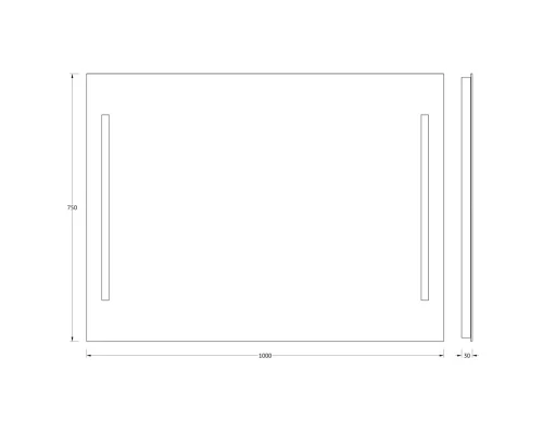 Зеркало с 2 встроенными LUM-светильниками Evoform Lumline BY 2019 100х75 см