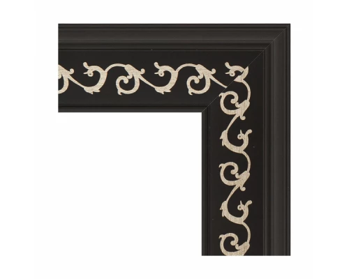 Зеркало с гравировкой в багетной раме Evoform Exclusive-G BY 4440 105 x 105 см, черный ардеко