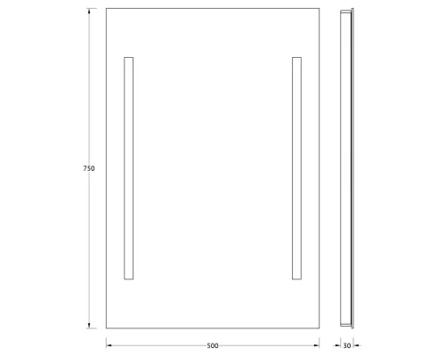 Зеркало EVOFORM Ledline BY 2113 с 2-мя встроенными LED-светильниками 10,5 W 50х75 см
