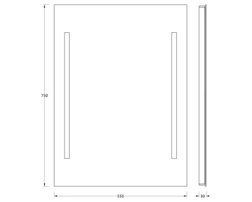 Зеркало EVOFORM Ledline BY 2114 с 2-мя встроенными LED-светильниками 10,5 W 55х75 см