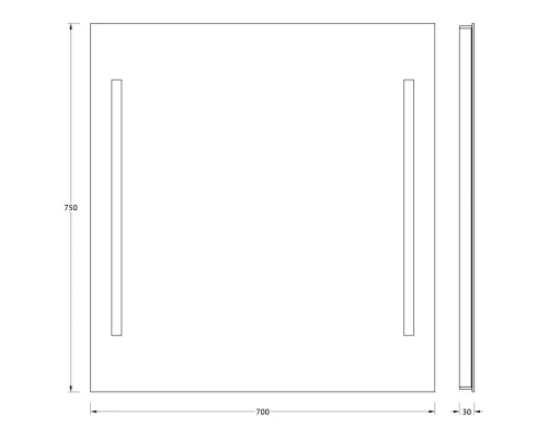 Зеркало EVOFORM Ledline BY 2116 с 2-мя встроенными LED-светильниками 10,5 W 70х75 cм