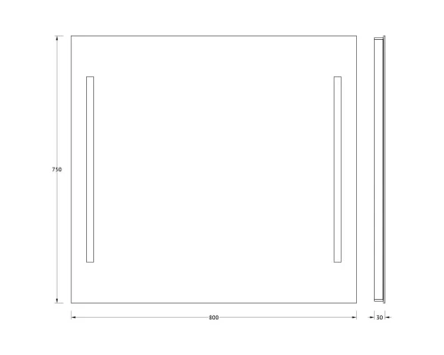 Зеркало EVOFORM Ledline BY 2117 с 2-мя встроенными LED-светильниками 10,5 W 80х75 cм