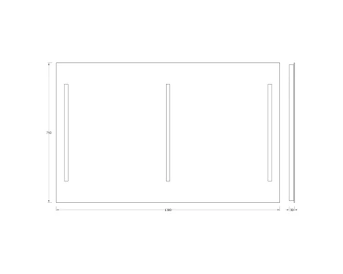 Зеркало EVOFORM Ledline BY 2121 с 3-мя встроенными LED-светильниками 16 W 120х75 cм