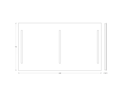 Зеркало EVOFORM Ledline BY 2122 с 3-мя встроенными LED-светильниками 16 W 130х75 cм