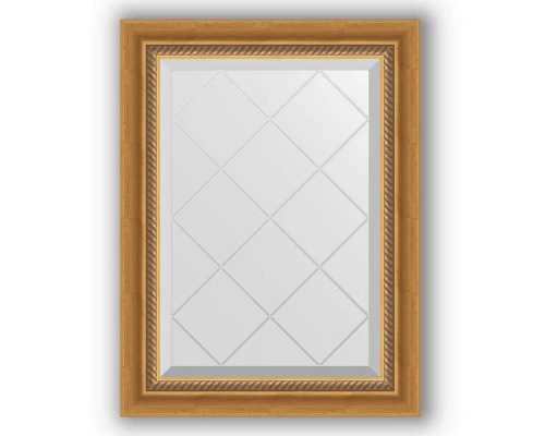 Зеркало с гравировкой в багетной раме Evoform Exclusive-G BY 4002 53 x 71 см, состаренное золото с плетением