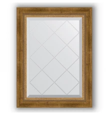 Зеркало с гравировкой в багетной раме Evoform Exclusive-G BY 4004 53 x 71 см, состаренная бронза с плетением