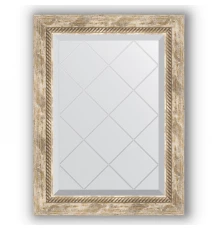 Зеркало с гравировкой в багетной раме Evoform Exclusive-G BY 4005 53 x 71 см, прованс с плетением