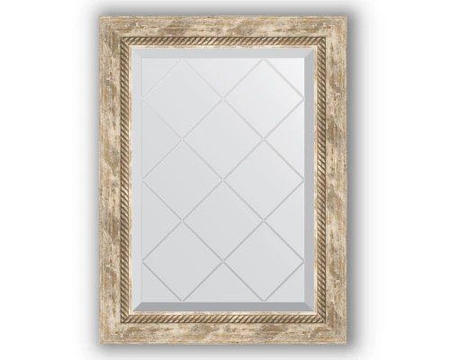 Зеркало с гравировкой в багетной раме Evoform Exclusive-G BY 4005 53 x 71 см, прованс с плетением