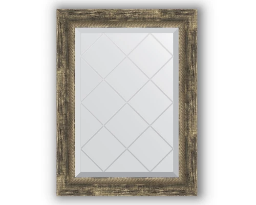 Зеркало с гравировкой в багетной раме Evoform Exclusive-G BY 4006 53 x 71 см, старое дерево с плетением