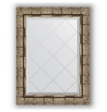 Зеркало с гравировкой в багетной раме Evoform Exclusive-G BY 4007 53 x 71 см, серебряный бамбук