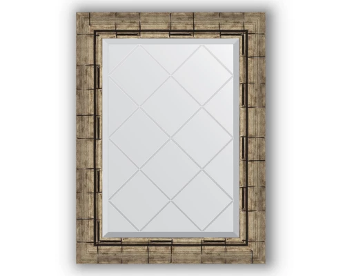 Зеркало с гравировкой в багетной раме Evoform Exclusive-G BY 4007 53 x 71 см, серебряный бамбук