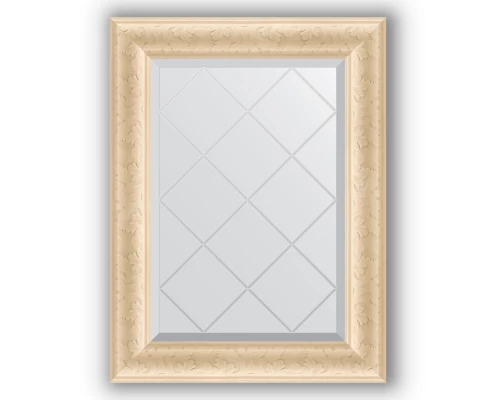 Зеркало с гравировкой в багетной раме Evoform Exclusive-G BY 4011 55 x 72 см, старый гипс