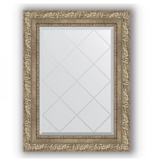 Зеркало с гравировкой в багетной раме Evoform Exclusive-G BY 4014 55 x 72 см, виньетка античное серебро