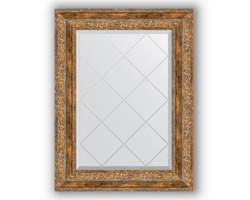 Зеркало с гравировкой в багетной раме Evoform Exclusive-G BY 4015 55 x 72 см, виньетка античная бронза