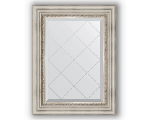 Зеркало с гравировкой в багетной раме Evoform Exclusive-G BY 4018 56 x 74 см, римское серебро