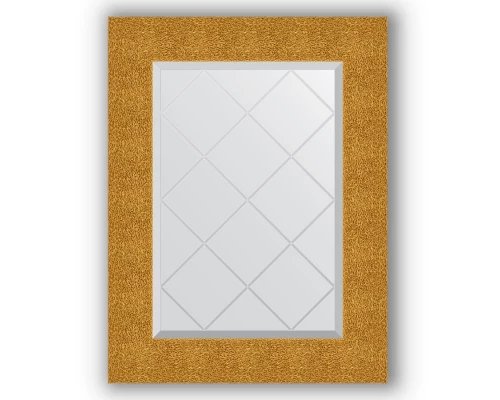 Зеркало с гравировкой в багетной раме Evoform Exclusive-G BY 4022 56 x 74 см, чеканка золотая