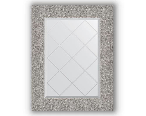 Зеркало с гравировкой в багетной раме Evoform Exclusive-G BY 4023 56 x 74 см, чеканка серебряная