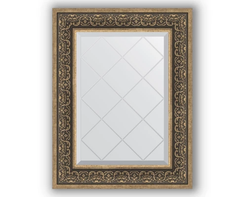 Зеркало с гравировкой в багетной раме Evoform Exclusive-G BY 4035 59 x 76 см, вензель серебряный