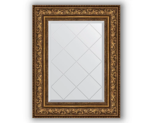 Зеркало с гравировкой в багетной раме Evoform Exclusive-G BY 4040 60 x 78 см, виньетка состаренная бронза