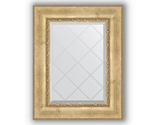 Зеркало с гравировкой в багетной раме Evoform Exclusive-G BY 4041 62 x 80 см, состаренное серебро с орнаментом
