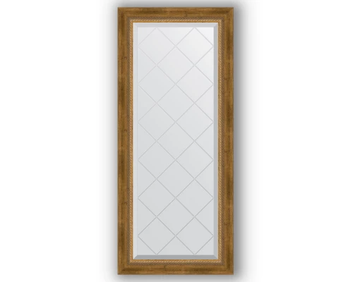 Зеркало с гравировкой в багетной раме Evoform Exclusive-G BY 4047 53 x 123 см, состаренная бронза с плетением