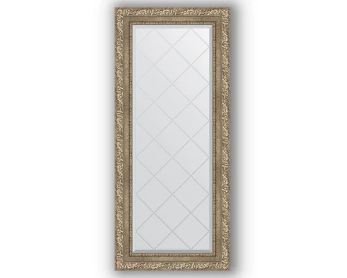 Зеркало с гравировкой в багетной раме Evoform Exclusive-G BY 4057 55 x 125 см, виньетка античное серебро