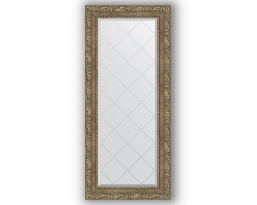 Зеркало с гравировкой в багетной раме Evoform Exclusive-G BY 4059 55 x 125 см, виньетка античная латунь