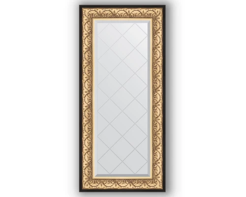 Зеркало с гравировкой в багетной раме Evoform Exclusive-G BY 4079 60 x 130 см, барокко золото