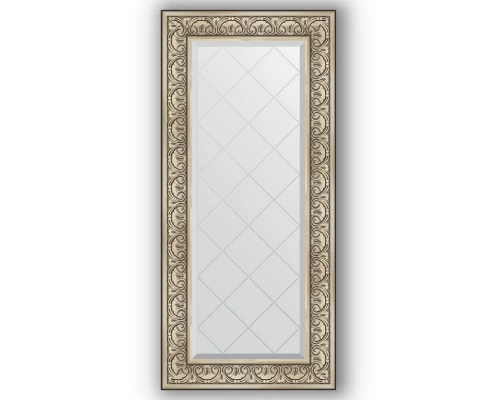 Зеркало с гравировкой в багетной раме Evoform Exclusive-G BY 4080 60 x 130 см, барокко серебро