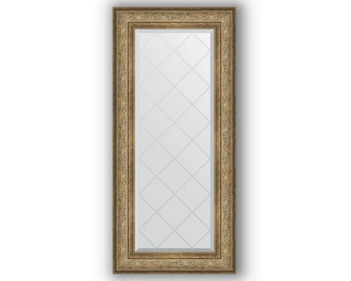 Зеркало с гравировкой в багетной раме Evoform Exclusive-G BY 4081 60 x 130 см, виньетка античная бронза