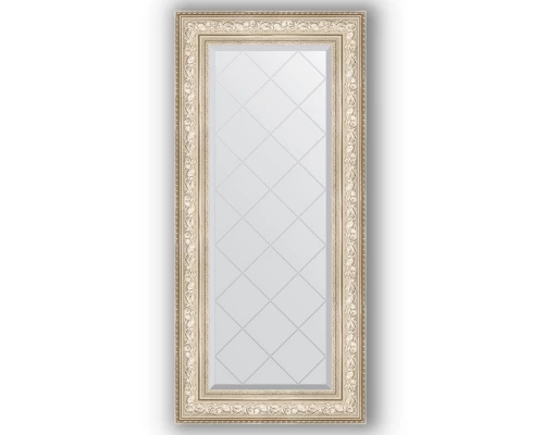 Зеркало с гравировкой в багетной раме Evoform Exclusive-G BY 4082 60 x 130 см, виньетка серебро