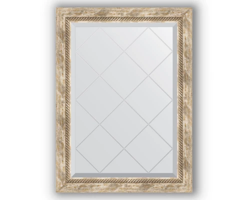 Зеркало с гравировкой в багетной раме Evoform Exclusive-G BY 4091 63 x 86 см, прованс с плетением
