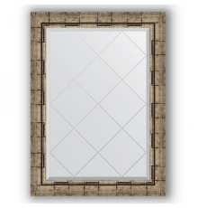 Зеркало с гравировкой в багетной раме Evoform Exclusive-G BY 4093 63 x 86 см, серебряный бамбук