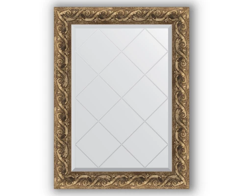 Зеркало с гравировкой в багетной раме Evoform Exclusive-G BY 4098 66 x 88 см, фреска