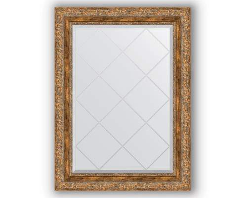 Зеркало с гравировкой в багетной раме Evoform Exclusive-G BY 4101 65 x 87 см, виньетка античная бронза