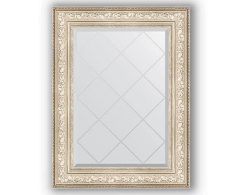 Зеркало с гравировкой в багетной раме Evoform Exclusive-G BY 4125 70 x 93 см, виньетка серебро