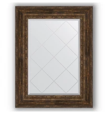 Зеркало с гравировкой в багетной раме Evoform Exclusive-G BY 4129 72 x 95 см, состаренное дерево с орнаментом