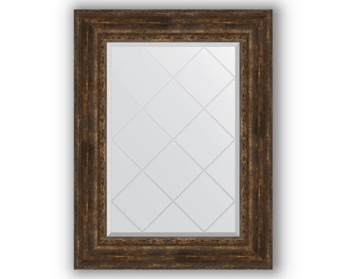 Зеркало с гравировкой в багетной раме Evoform Exclusive-G BY 4129 72 x 95 см, состаренное дерево с орнаментом