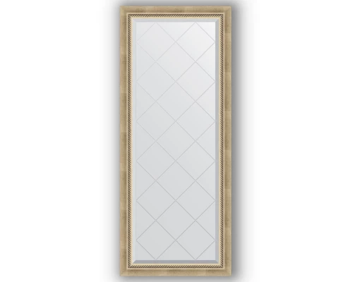 Зеркало с гравировкой в багетной раме Evoform Exclusive-G BY 4132 63 x 153 см, состаренное серебро с плетением