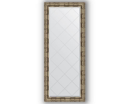 Зеркало с гравировкой в багетной раме Evoform Exclusive-G BY 4136 63 x 153 см, серебряный бамбук