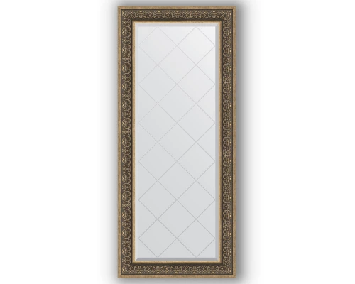 Зеркало с гравировкой в багетной раме Evoform Exclusive-G BY 4164 69 x 159 см, вензель серебряный