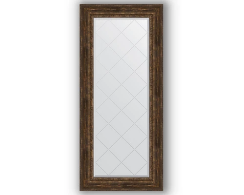 Зеркало с гравировкой в багетной раме Evoform Exclusive-G BY 4172 72 x 162 см, состаренное дерево с орнаментом