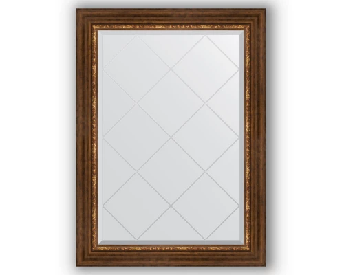Зеркало с гравировкой в багетной раме Evoform Exclusive-G BY 4191 76 x 104 см, римская бронза