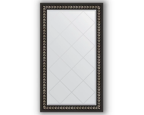 Зеркало с гравировкой в багетной раме Evoform Exclusive-G BY 4225 75 x 129 см, черный ардеко
