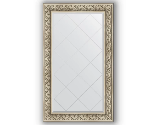 Зеркало с гравировкой в багетной раме Evoform Exclusive-G BY 4252 80 x 135 см, барокко серебро