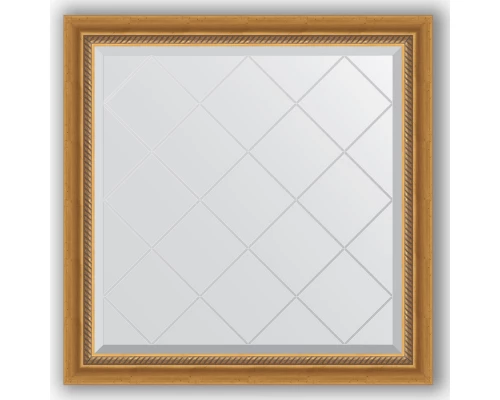Зеркало с гравировкой в багетной раме Evoform Exclusive-G BY 4303 83 x 83 см, состаренное золото с плетением