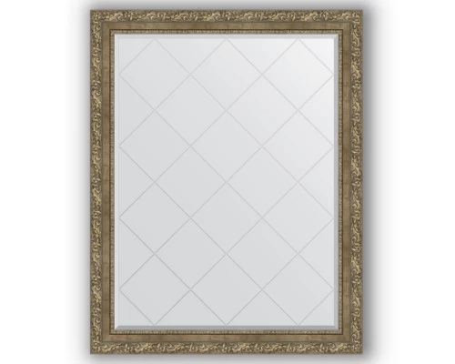 Зеркало с гравировкой в багетной раме Evoform Exclusive-G BY 4360 95 x 120 см, виньетка античная латунь